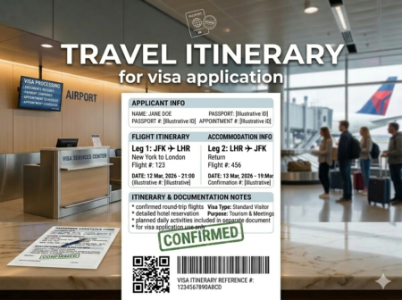 travel itinerary for visa application